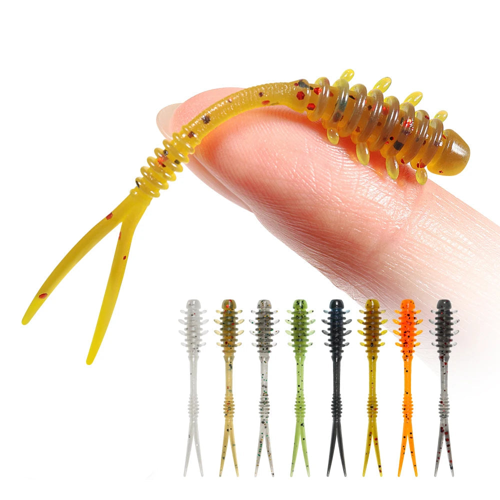 Split Tail Ajing Worm Soft Plastic 55mm