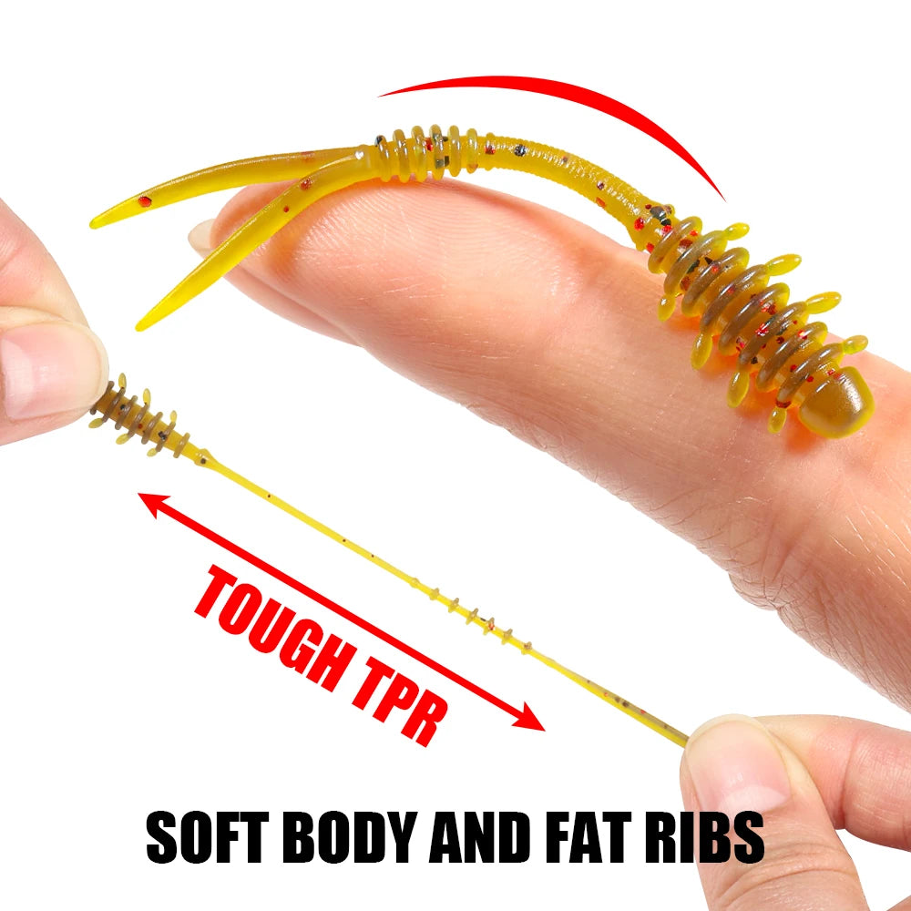Split Tail Ajing Worm Soft Plastic 55mm