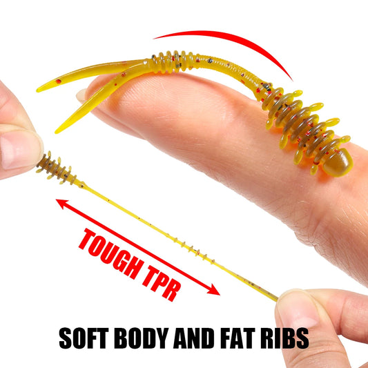 Split Tail Ajing Worm Soft Plastic 55mm